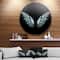 Designart - Angel Wings on Black Background' Abstract Metal Circle Wall Art